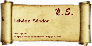 Méhész Sándor névjegykártya